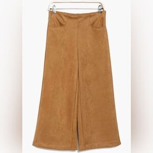 T Tahari NWT Wide Leg Faux Leather Crop Pants Tobacco  XL